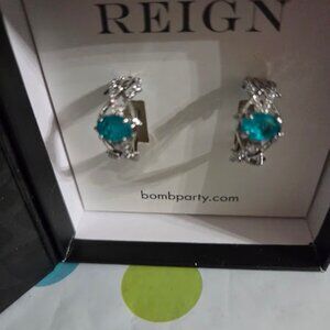 RBP7643 MYSTERIOUS MOMENTS EARRINGS TEAL GREEN IN COLOR(PHOTO SHOWS IT BLUER)